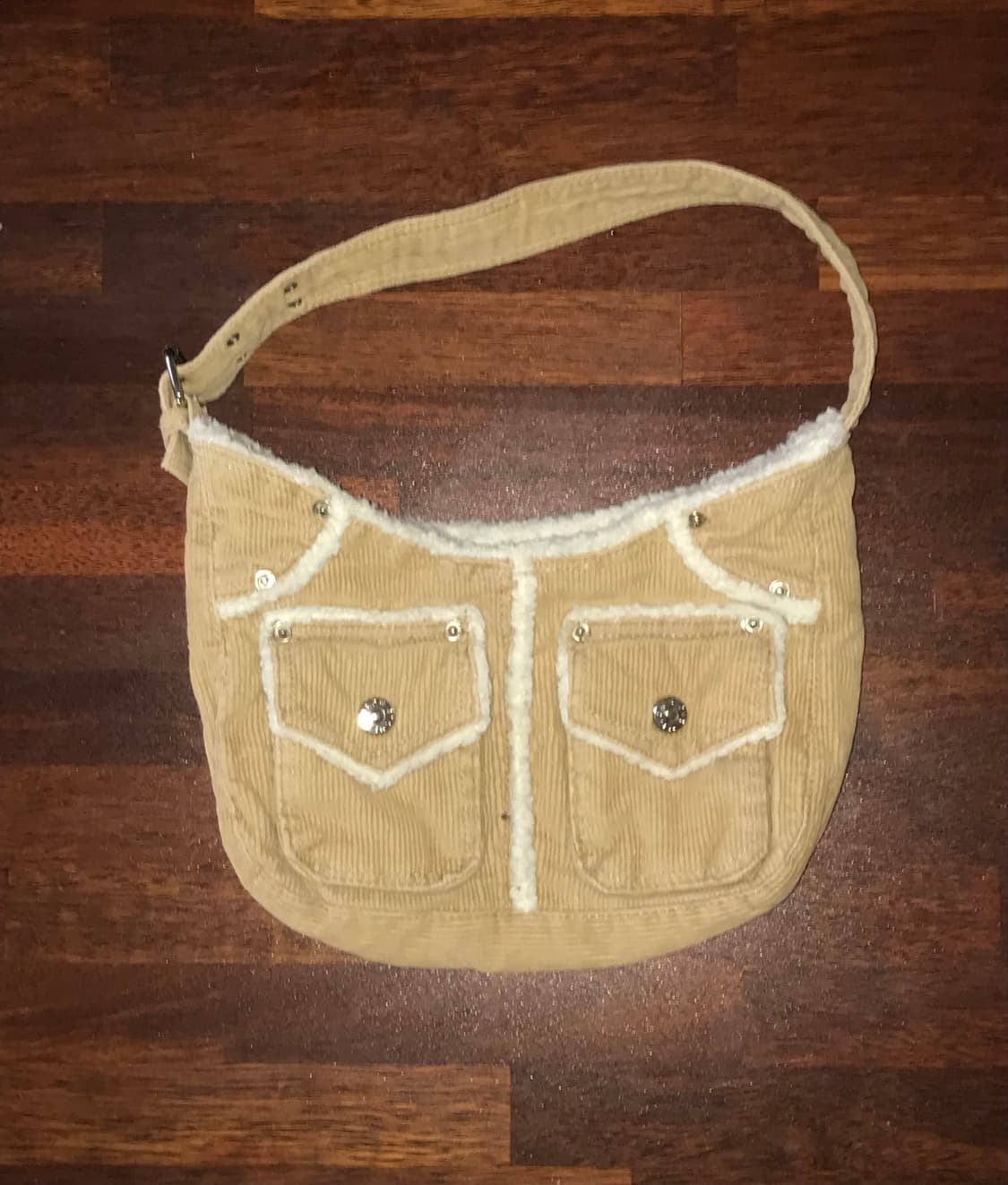 휘귀) 핀터 포켓 숄더백 코듀로이 무스탕 가방 크로스백 겨울 퍼 상품이미지2