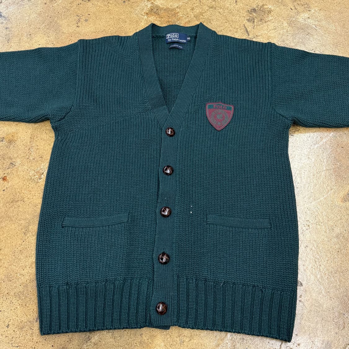 폴로 랄프로렌 딥그린 브이넥 니트 가디건 90 상품이미지3