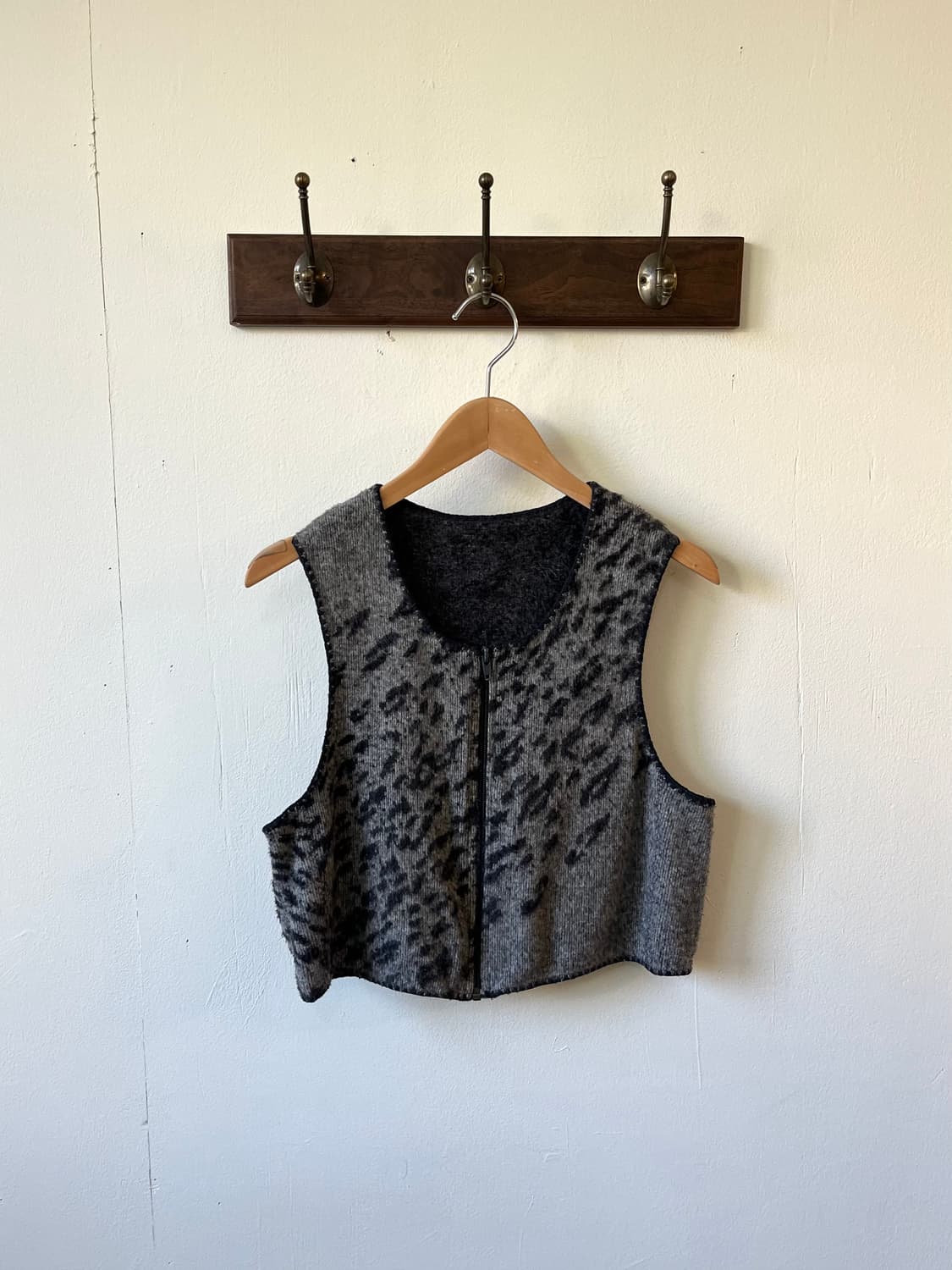 Japan vtg 호피 앙고라 베스트 상품이미지1