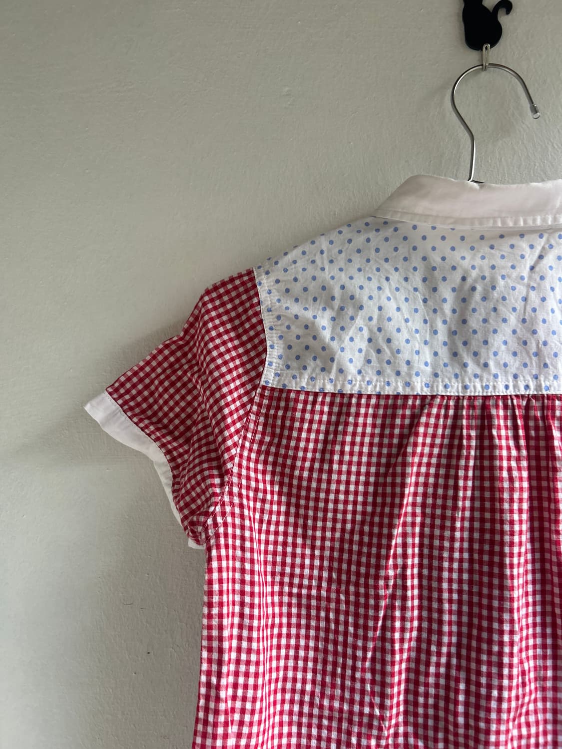 땡땡이 패치워크 셔츠 상품이미지7