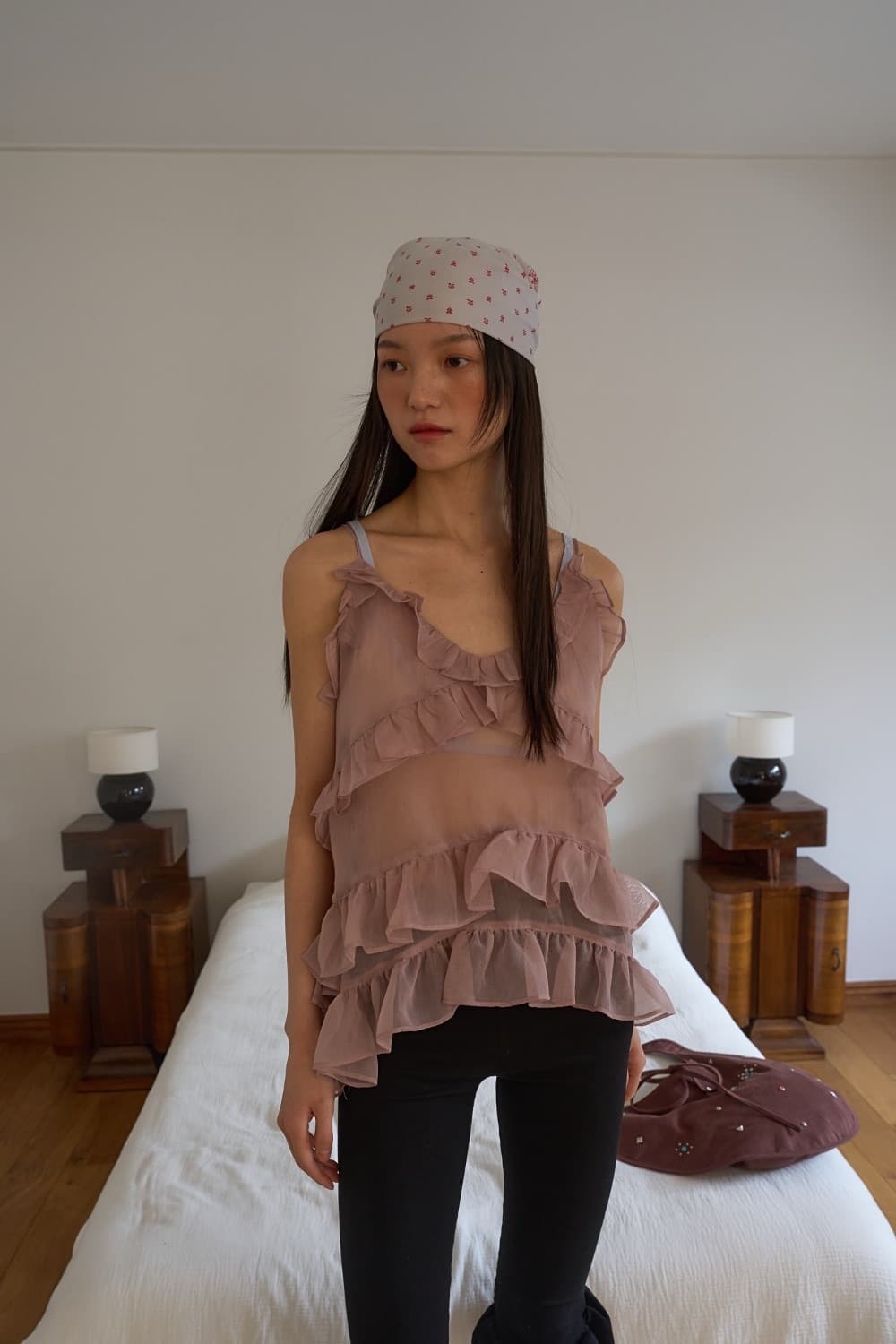 oursaalty 아우어솔티 마가렛프릴 뷔스티에 더스티핑크 상품이미지3