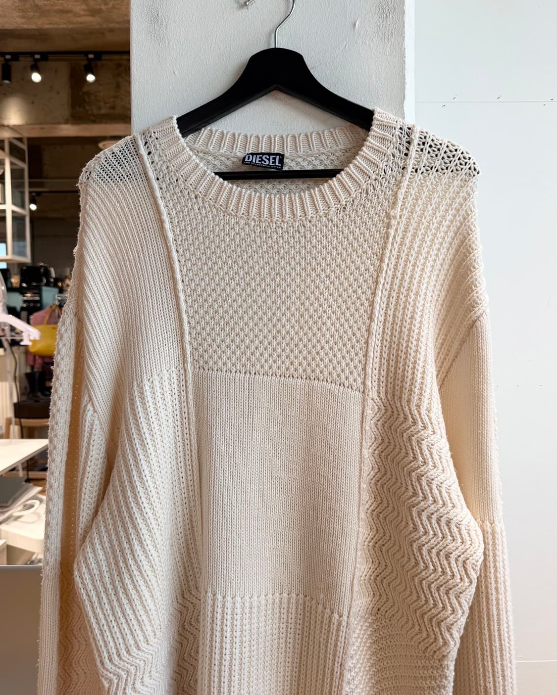 디젤 아이보리 패치워크 울 니트  상품이미지2