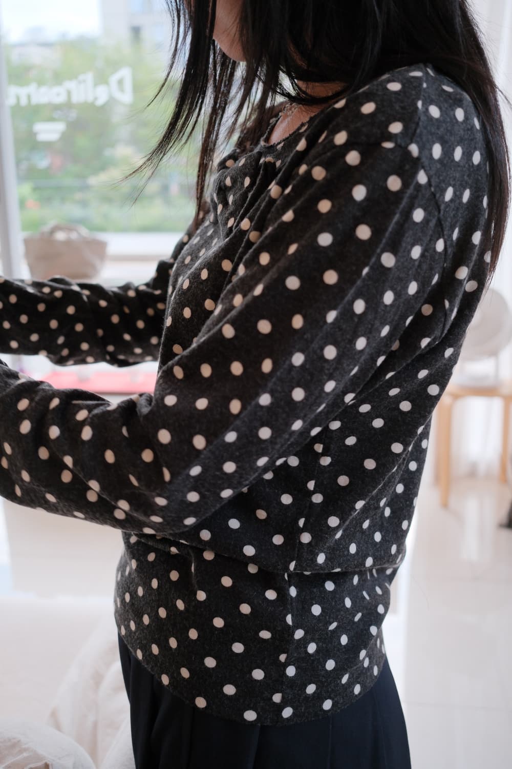 Ribbon dot wool top 상품이미지4
