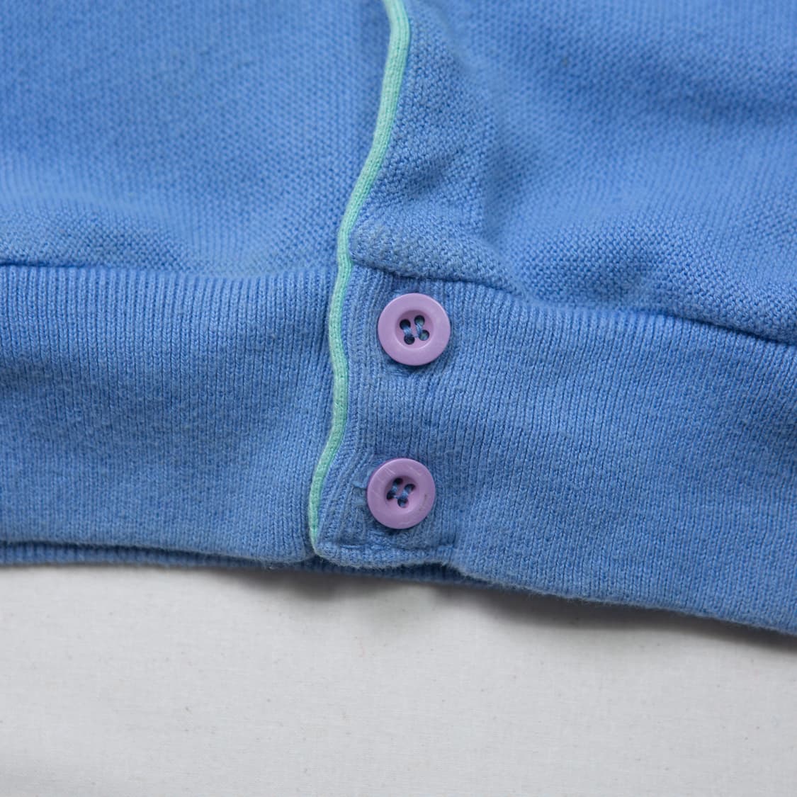 80s IZOD 라코스테 코튼 가디건 스카이블루 상품이미지4