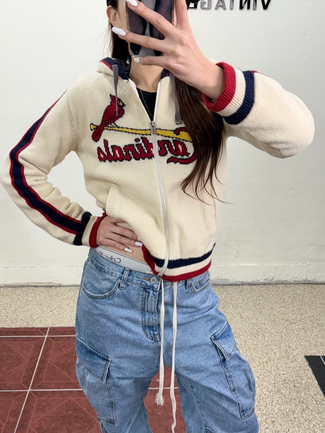 MLB 니트 후드 점퍼 상품이미지1