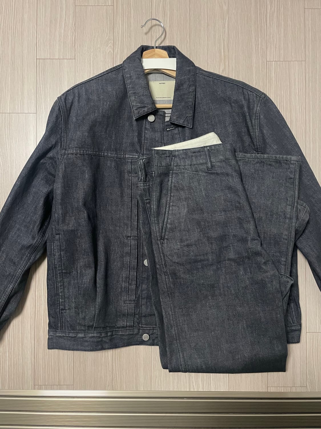 포터리 오가닉 코튼 데님 트러커 자켓 타입 1 셋업 [2/3] 상품이미지2