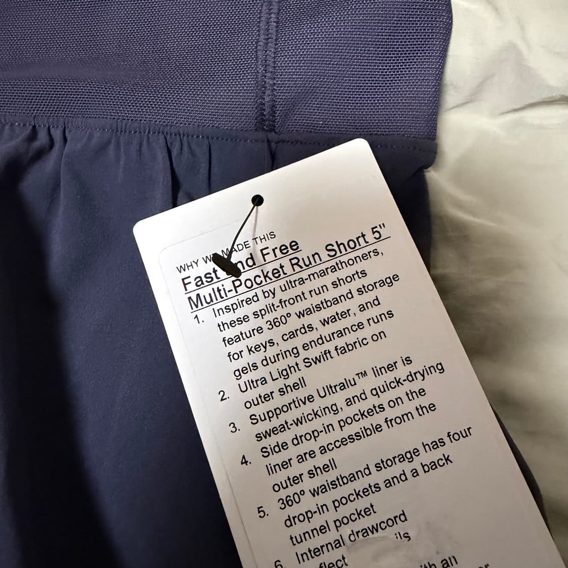 룰루레몬 패스트 앤 프리 멀티 포켓 러닝 쇼츠 m 새상품 판매합니다. 상품이미지2