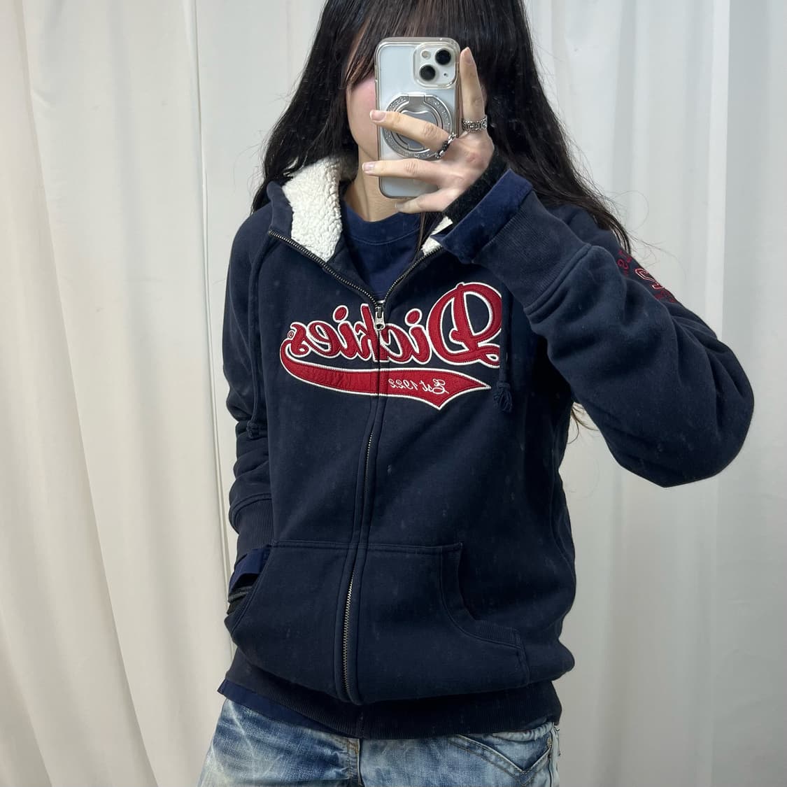 Dickies Navy Fleece Hoodie Zip-up 상품이미지2