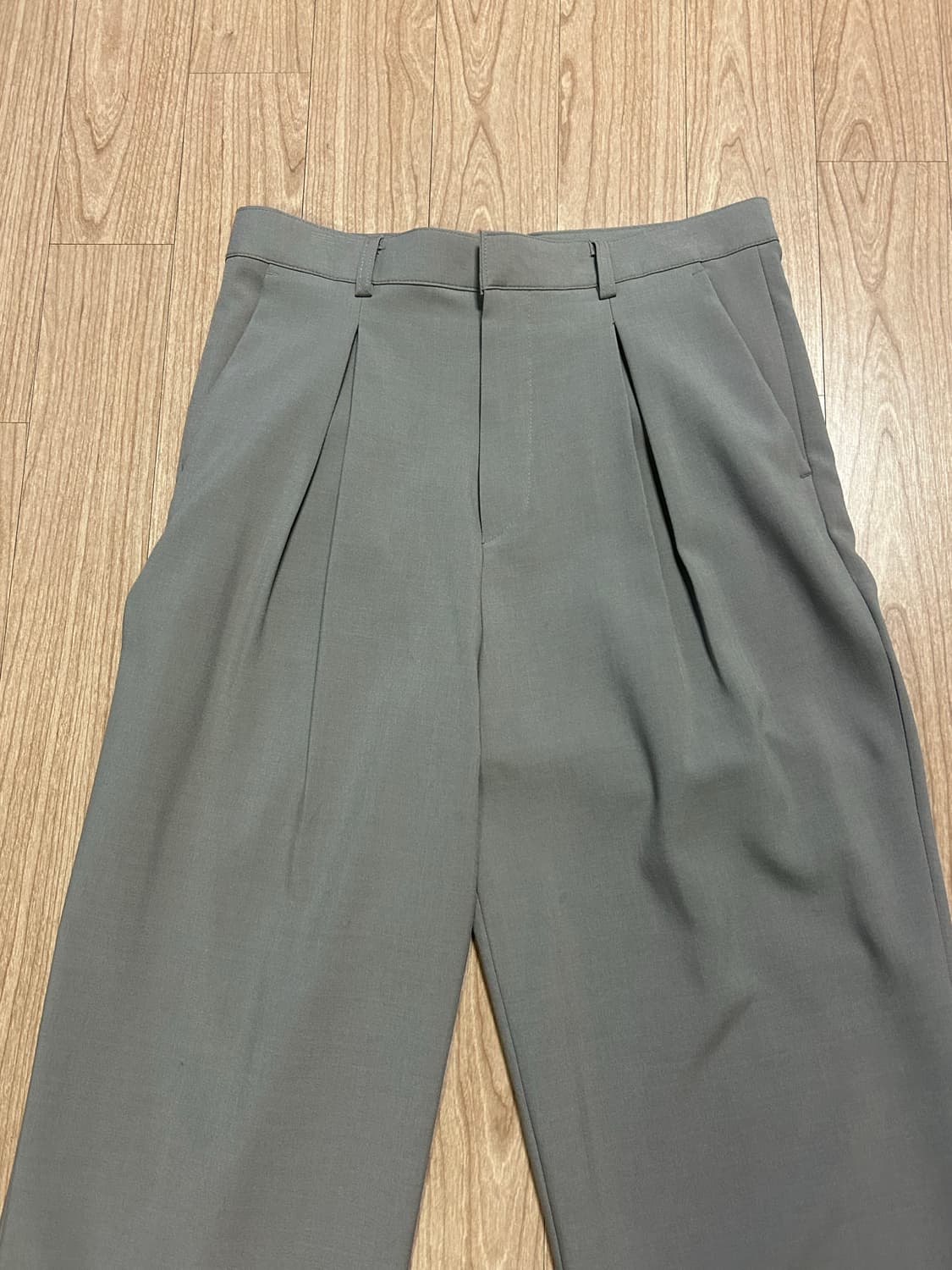 리버스 원턱 와이드 슬랙스(코코아브라운/S) 남자남성팬츠쿠어르아르수아레 상품이미지2