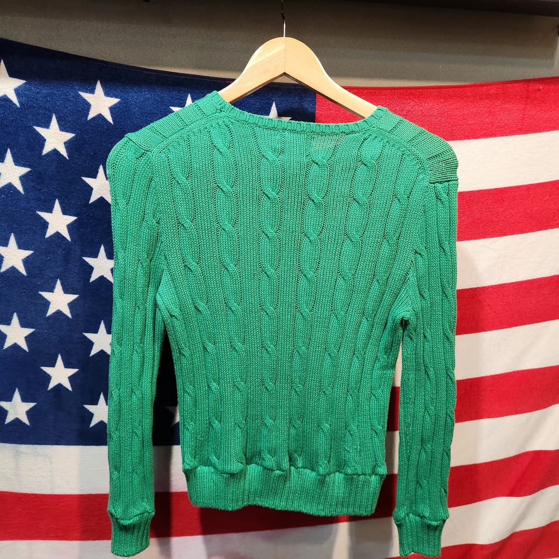 폴로 랄프로렌 케이블 니트 스웨터 (그린) 상품이미지2