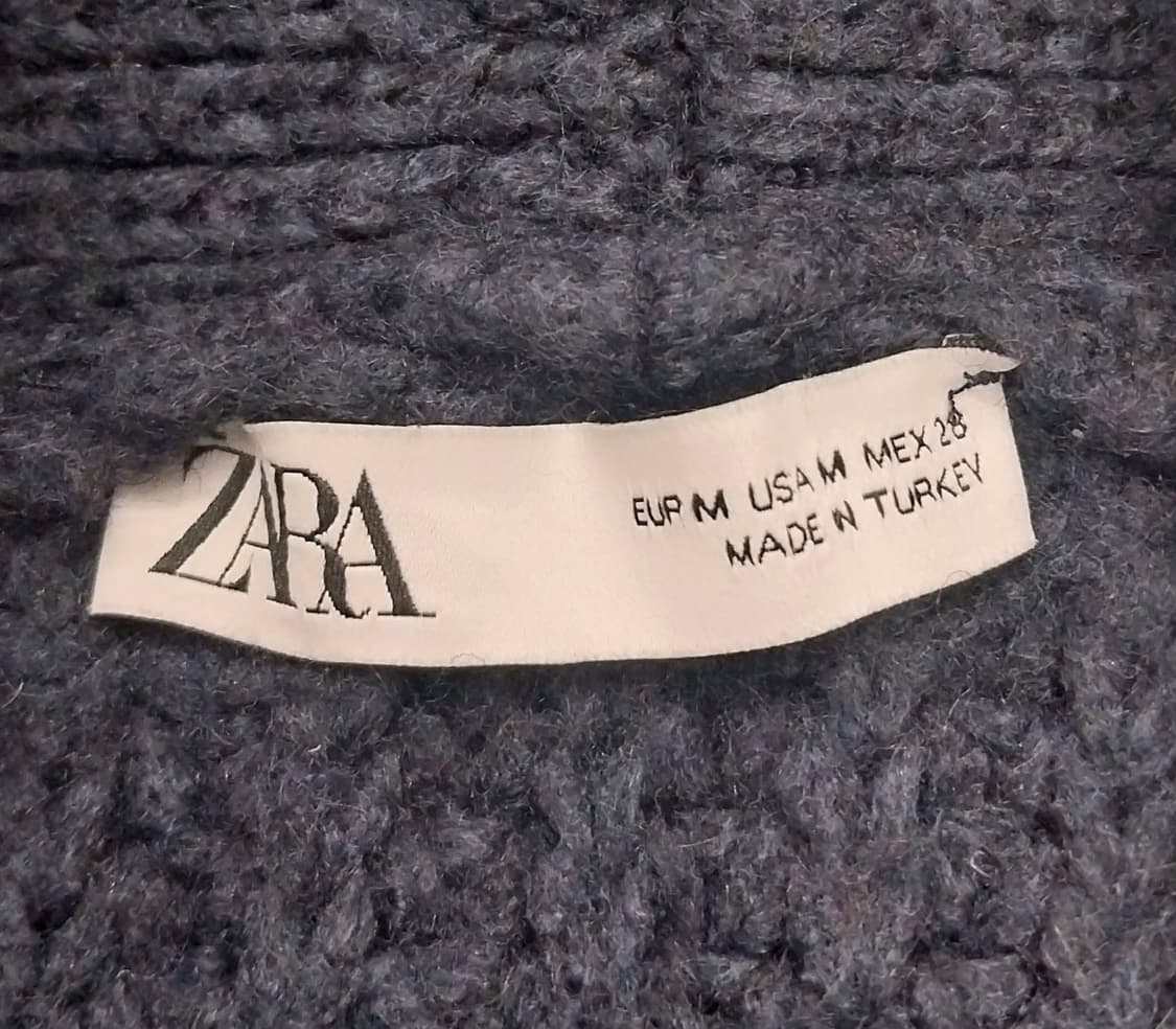 ZARA 진네이비 숄가라 가디건 M (크게나옴) 상품이미지3