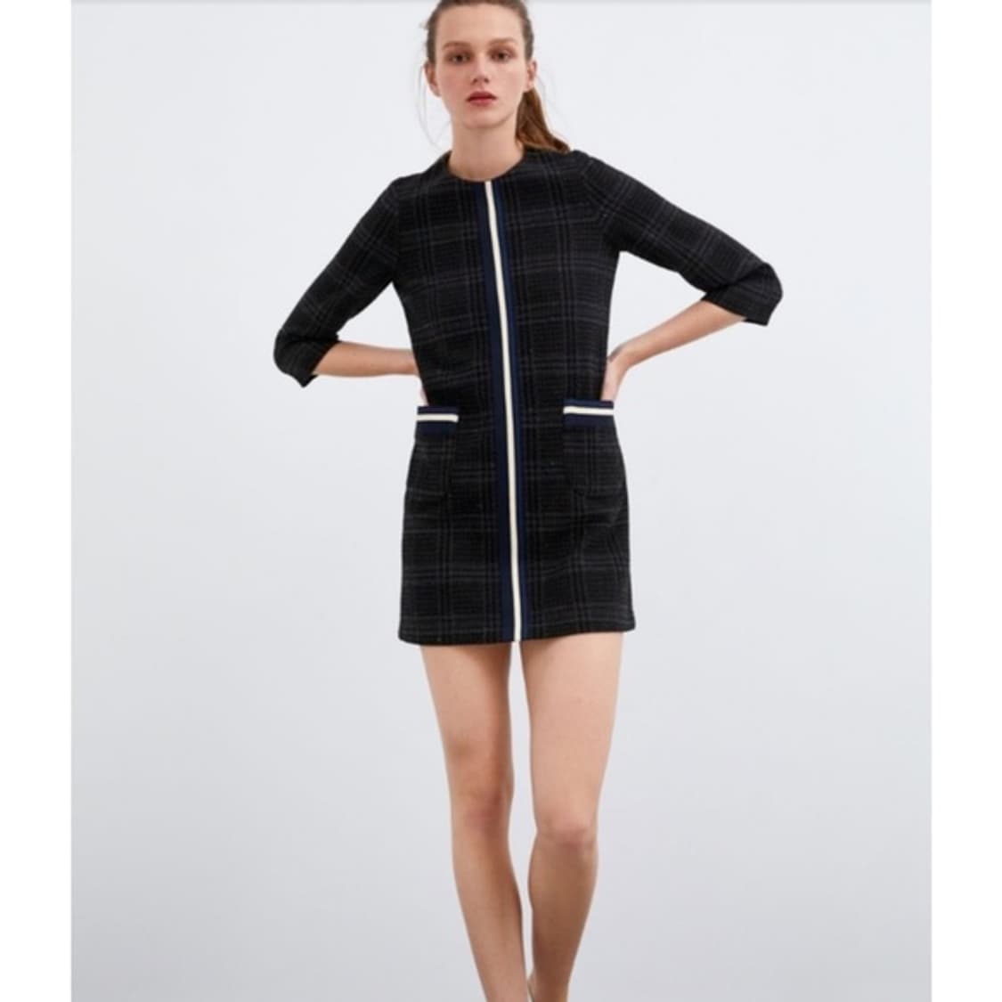 자라 체크 미니 원피스 M 상품이미지1