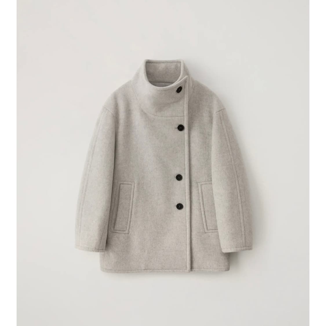 이아 HALF COAT LIGHT GREY S 상품이미지3