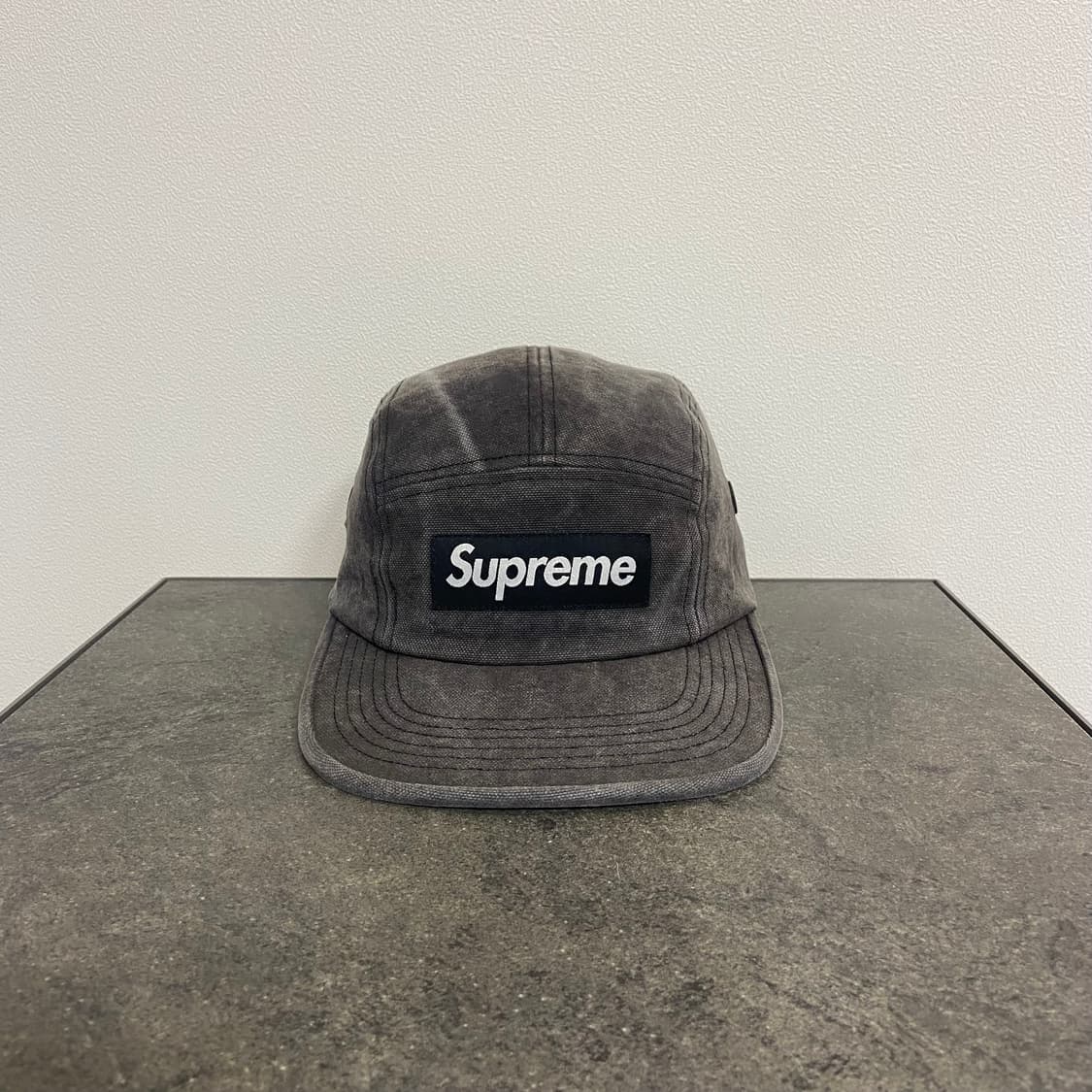 (OS) 슈프림 박스로고 캠프캡 모자 스톤 워시드 블랙 상품이미지1