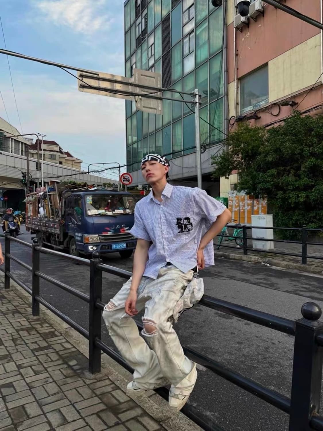 빈티지무드 프린팅 크롭 반팔셔츠 상품이미지6