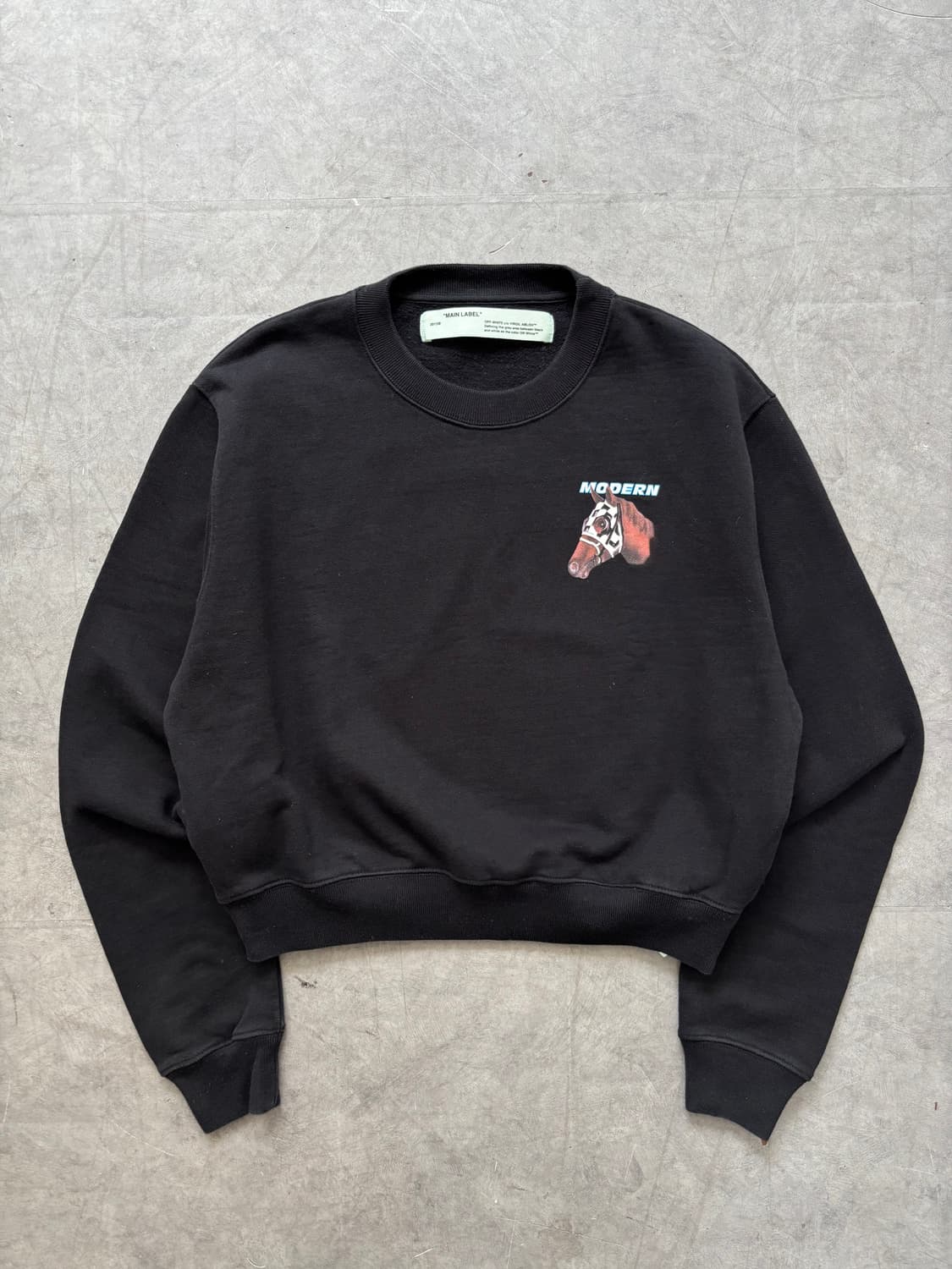 Off White 오프화이트 블랙 레이싱 크롭 맨투맨 상품이미지4