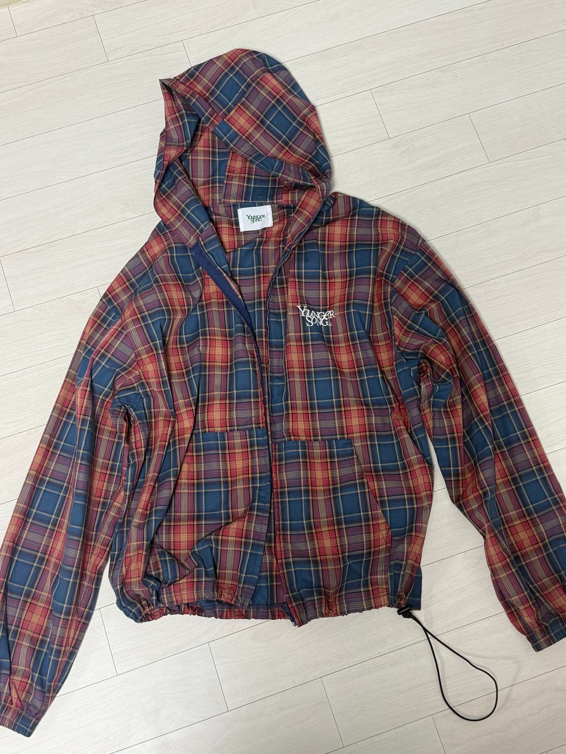 Younger song 체크 바람막이 L 상품이미지1