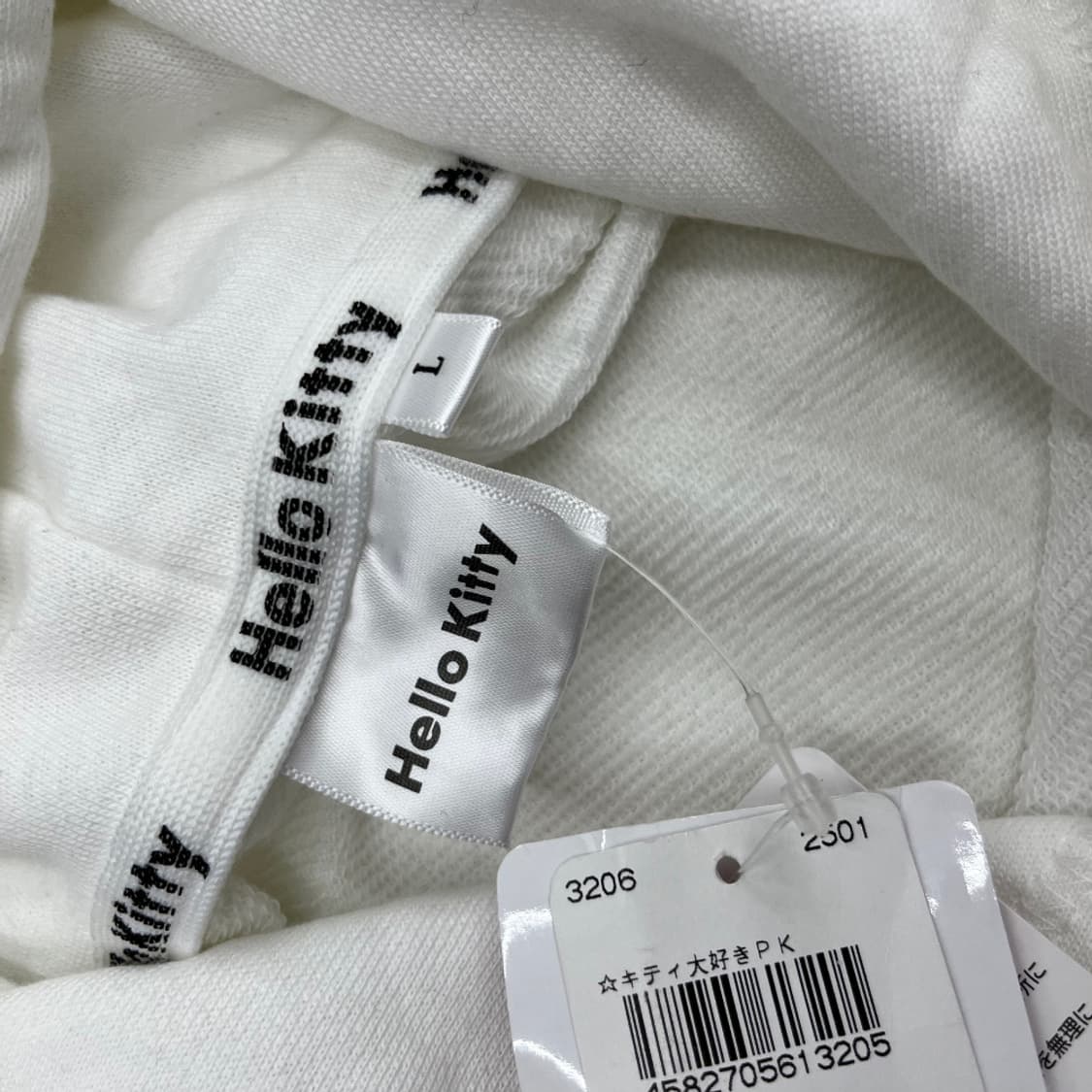 산리오 JAPAN 헬로키티 프린팅 화이트 후드 L ( 미사용 ) 상품이미지5