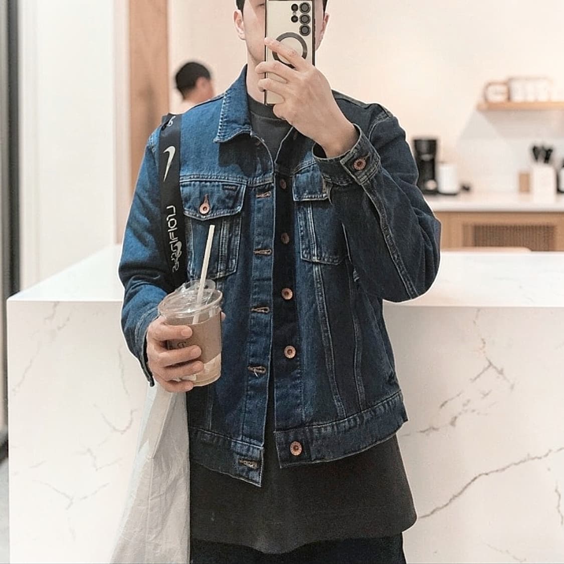 새제품M) 브릭스톤 케이블 데님 트러커 자켓 인디고 블루 상품이미지8