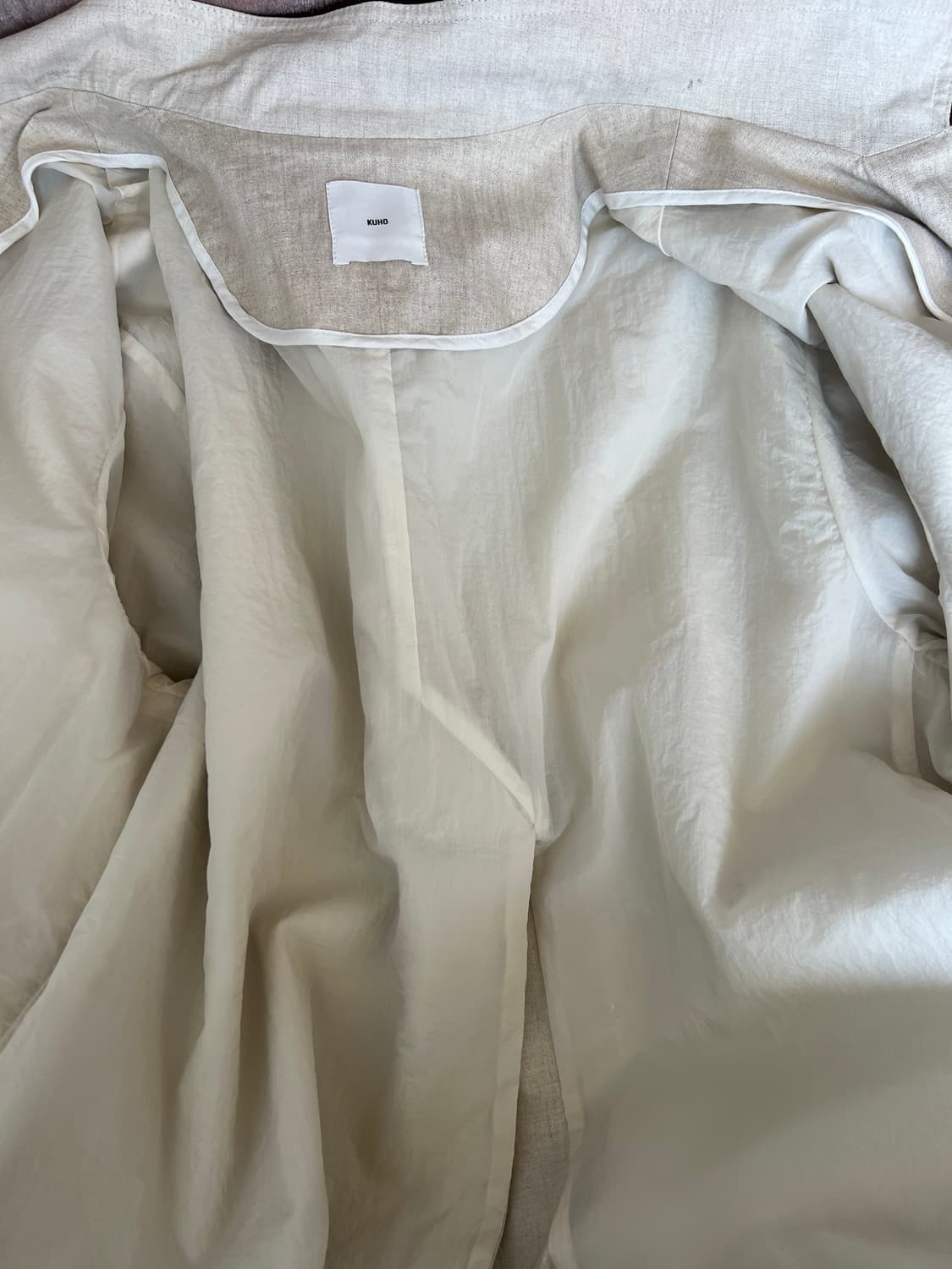 구호 KUHO 여성 아이보리베이지 린넨자켓 트렌치자켓 상품이미지6