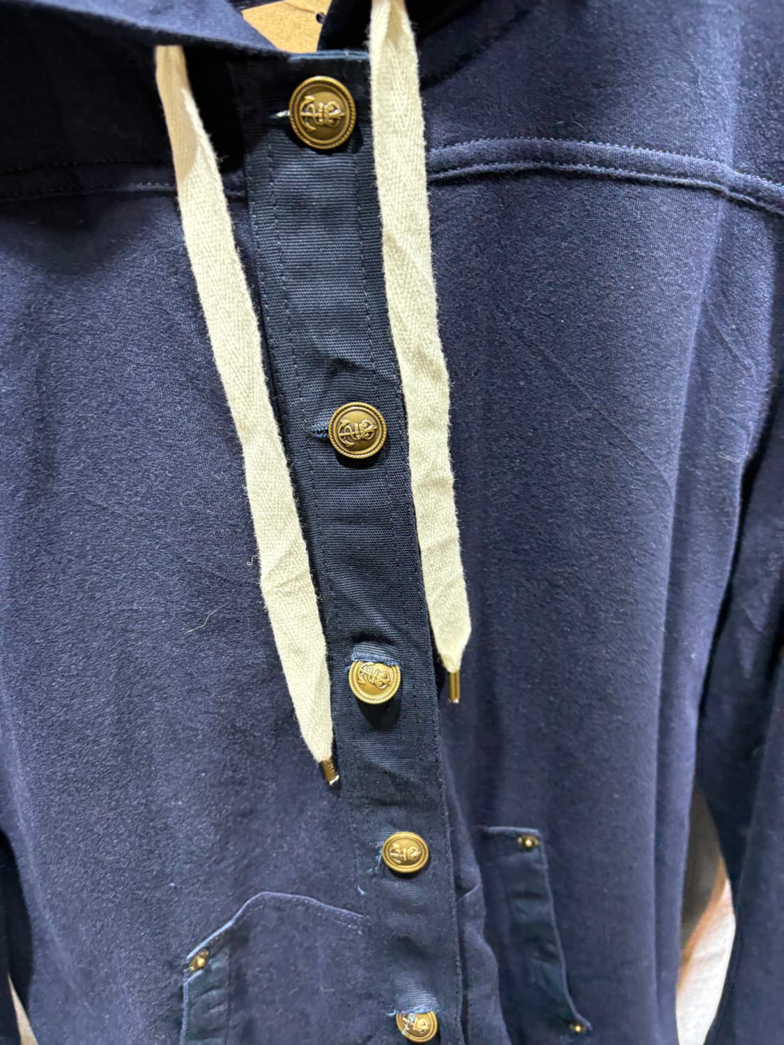 L 폴로랄플로렌 LRL 각인 버튼 스트라이프 후드 자켓 상품이미지4