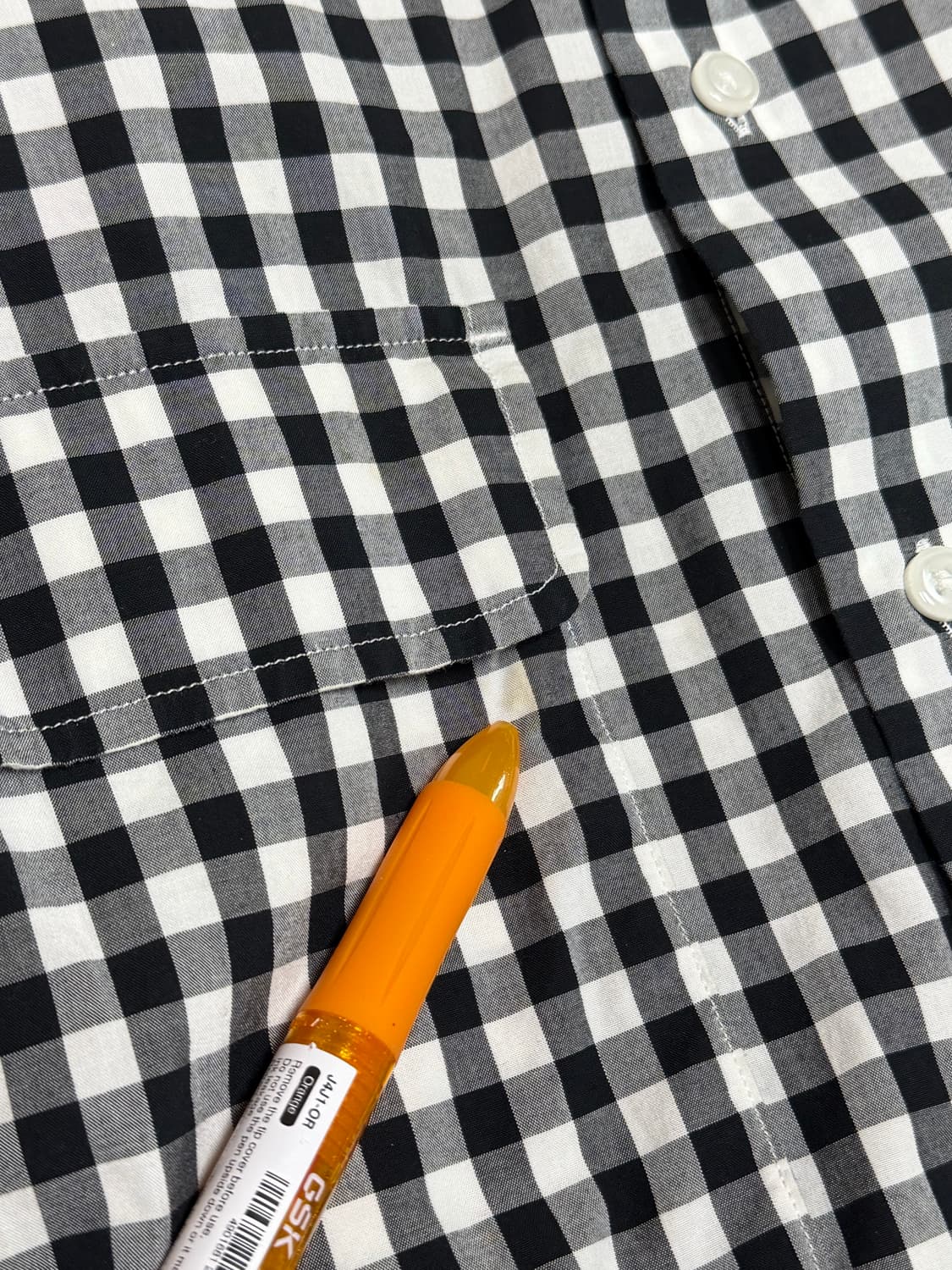 GINGHAM WIDE SHIRT BLACK  상품이미지5