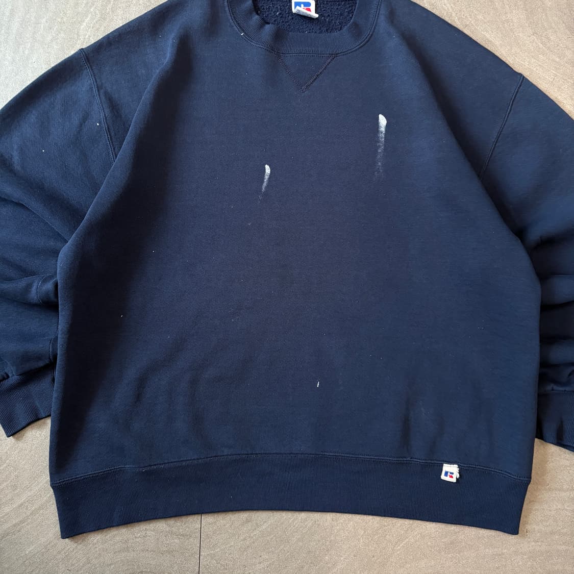 90년대 미국 생산 러셀 블랭크 네이비 스웻셔츠 상품이미지4