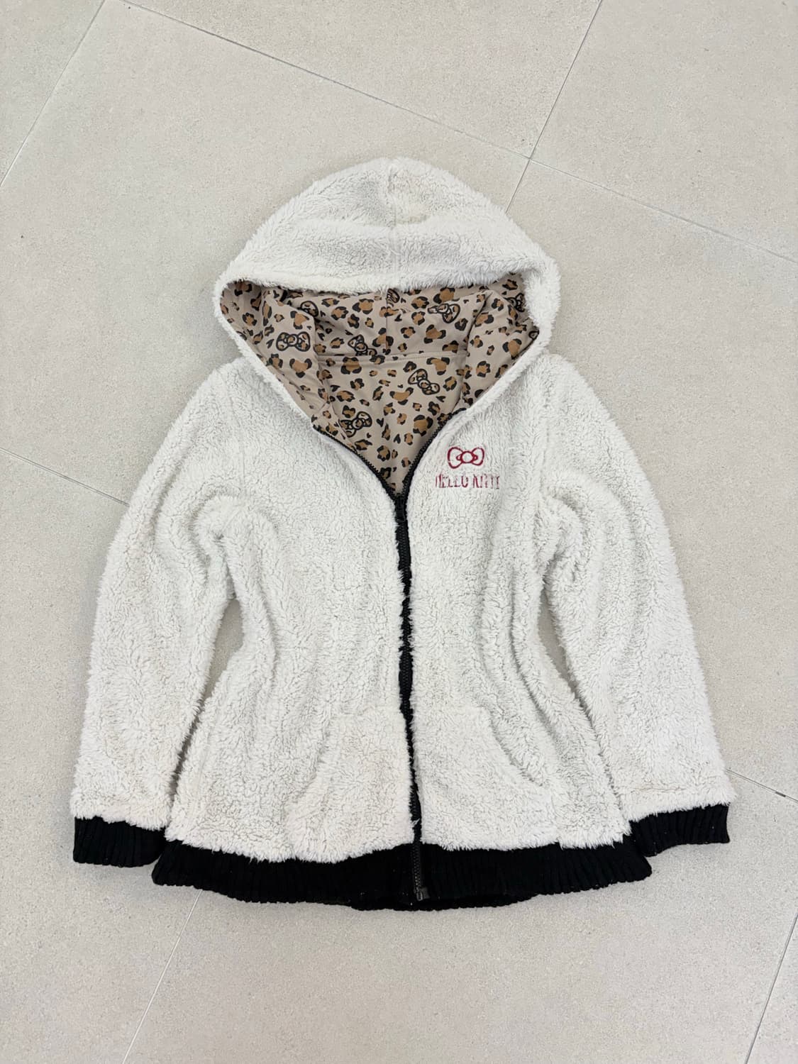 리버시블 호피 키티 후드집업 상품이미지2