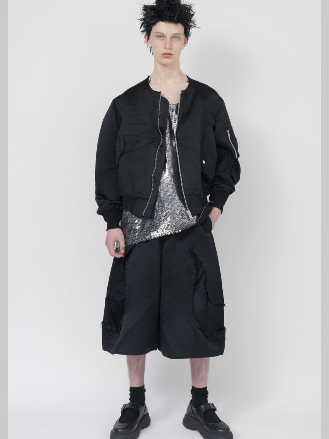 꼼데가르송 블랙 축융 폴리 ma-1 상품이미지6