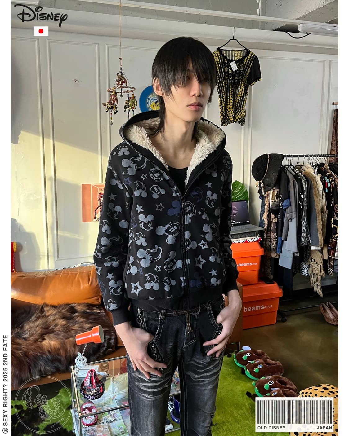 Old DISNEY Japan Fleece Lining Hood JK 상품이미지1