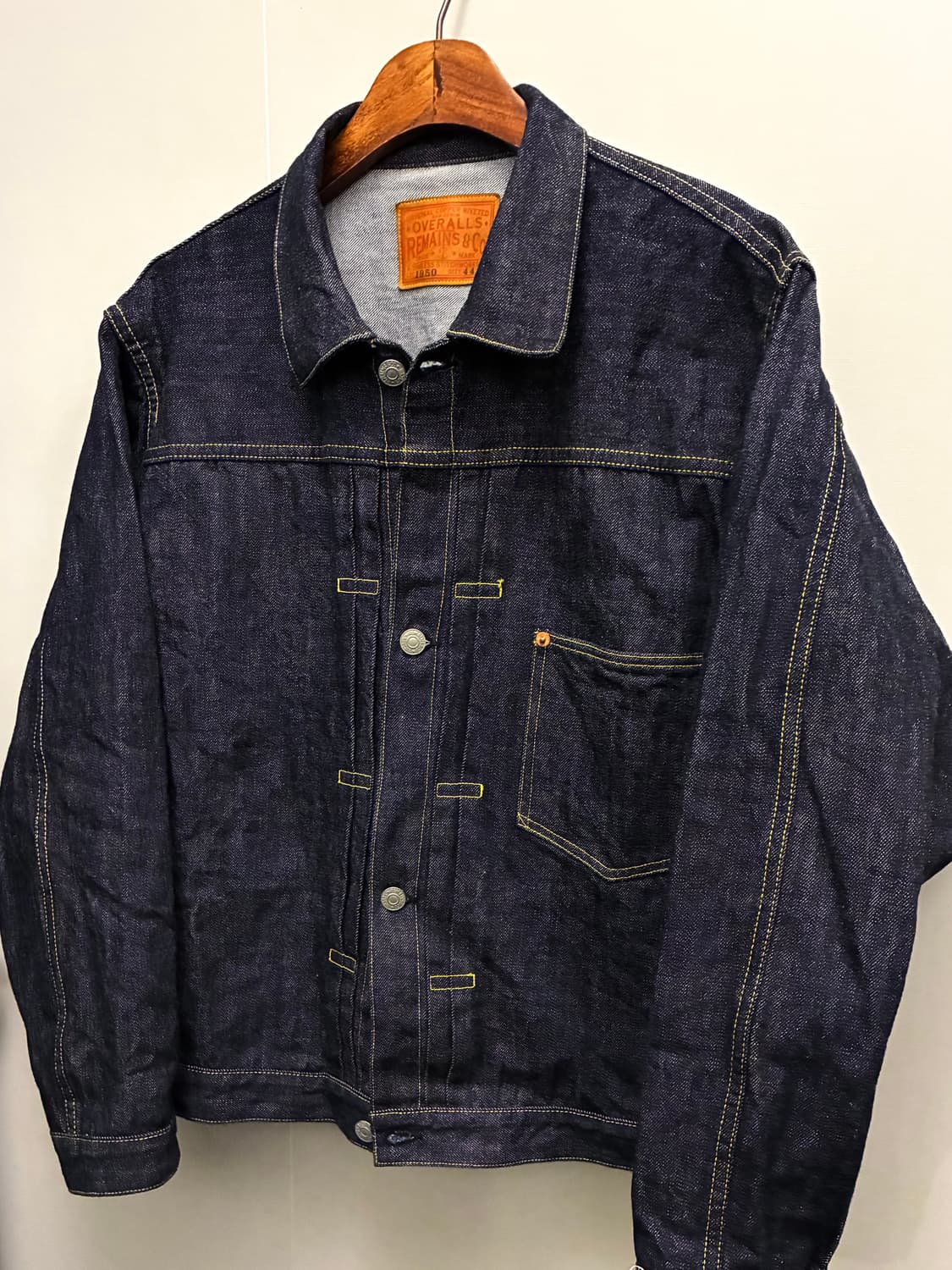 (44/105)1950s 리메인 클로딩 타입1 셀비지 데님자켓 트러커자켓 상품이미지3