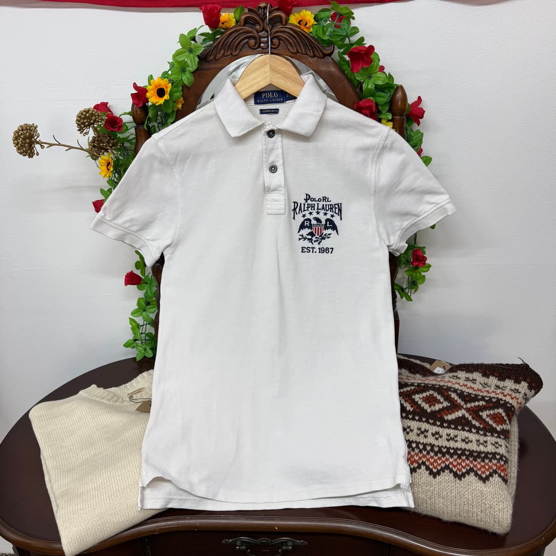 랄프로렌 폴로 성조기 카라 티셔츠 (XS)   상품이미지2