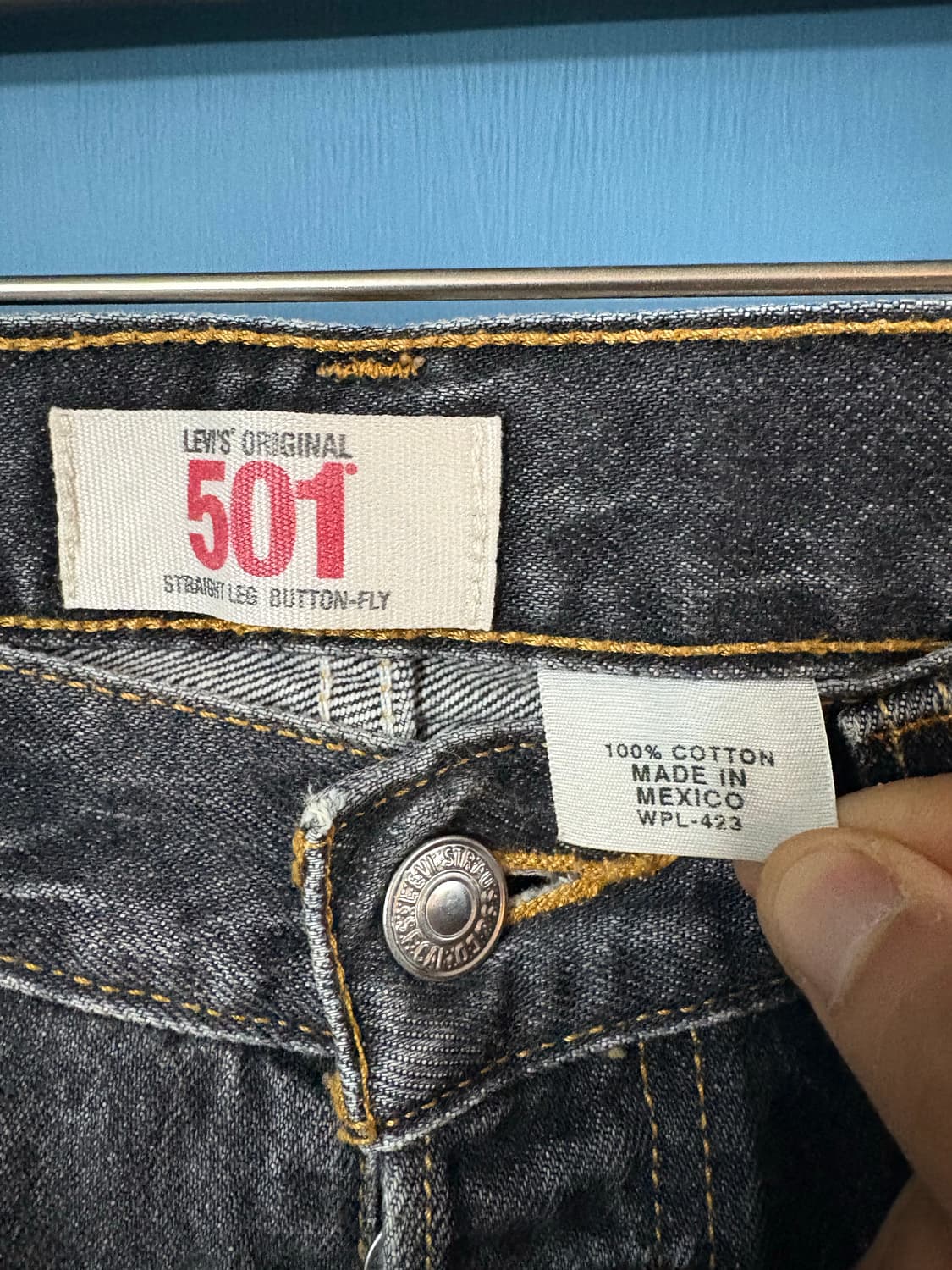 00’s Levis black 501 denim pant. 상품이미지5