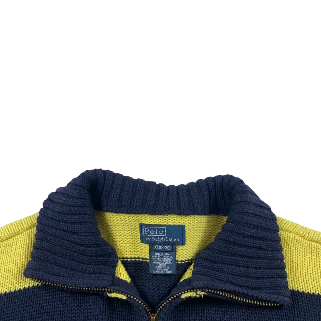 폴로 노랑 스트라이프 반집업 니트 상품이미지3