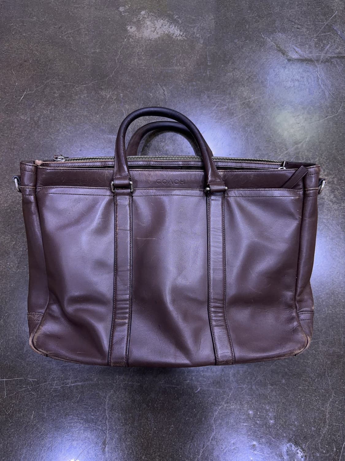 코치 렉싱턴 브라운 레더 가죽 서류 토트 크로스백 상품이미지1