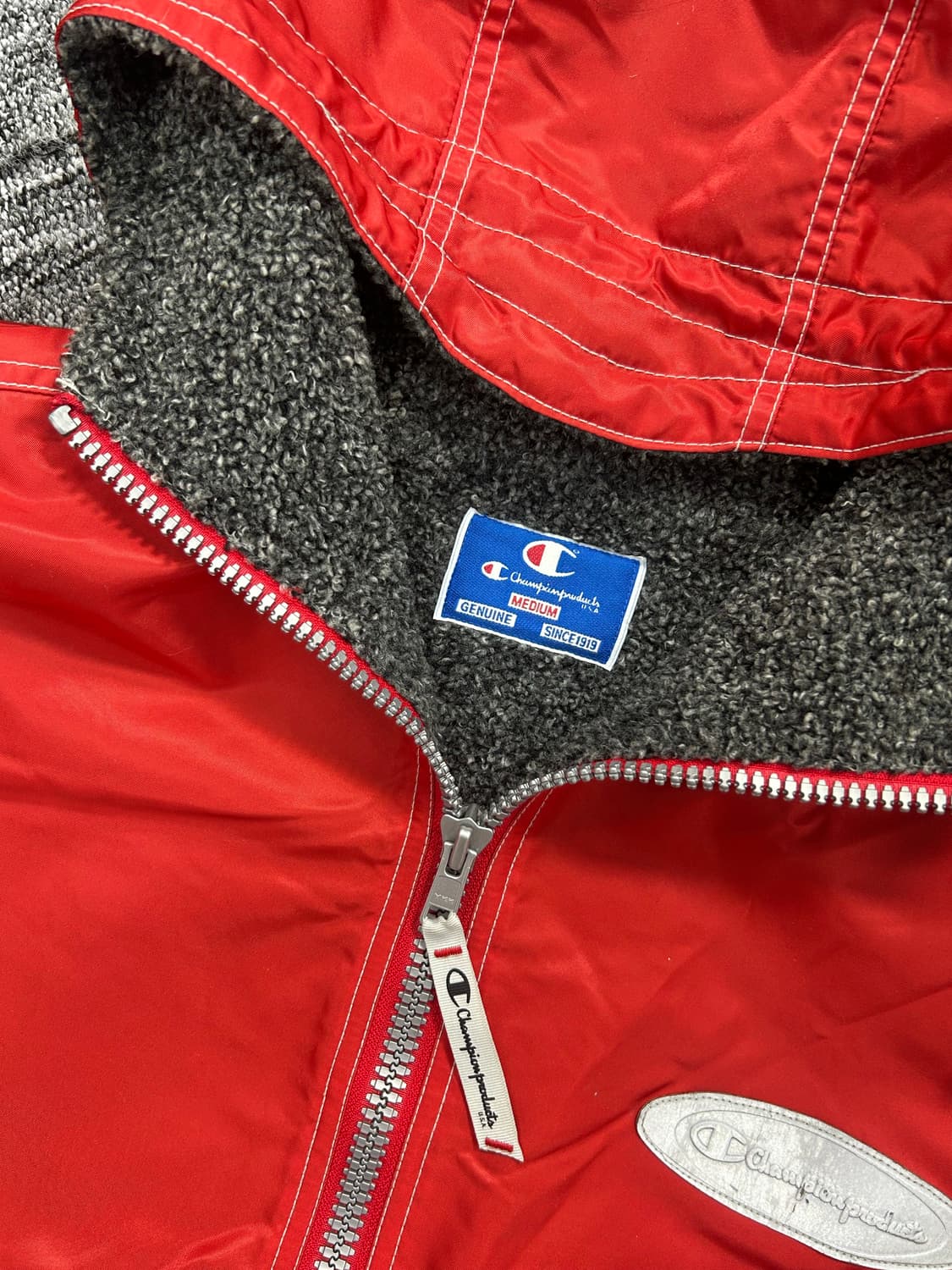 챔피온 90s 레드 실버 로고 점퍼 M 상품이미지5