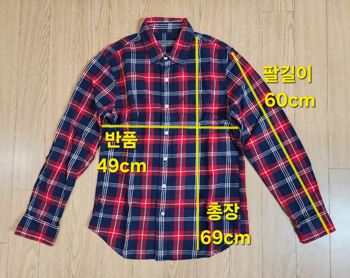 지오다노 코튼 100% 플란넬 패턴 체크셔츠, 긴팔티셔츠 90 상품이미지6