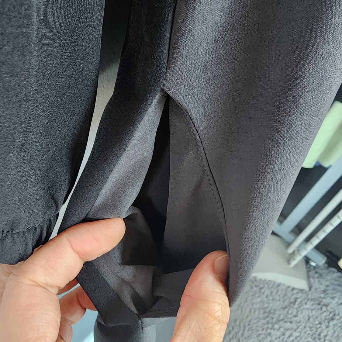 Datum 후드 롱 원피스 블랙/회색 상품이미지4