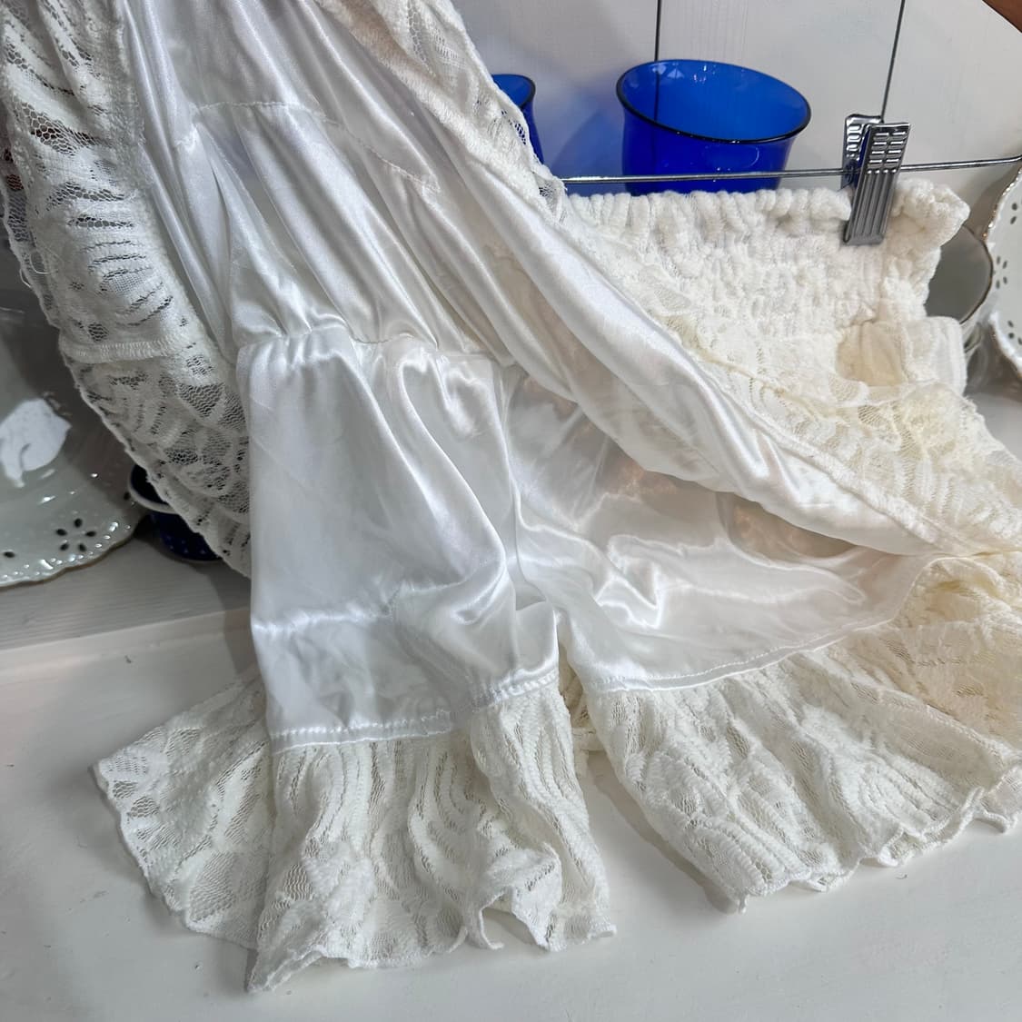 화이트 레이스 프릴 미니 스커트 상품이미지3