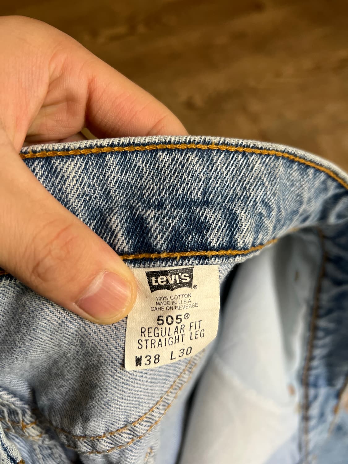 [38]90s 리바이스 USA Made 오랜지탭 505 더티워싱 데님팬츠 상품이미지8