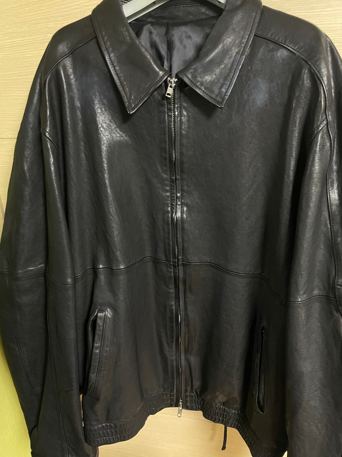 유스 워시드 레더 블루종 L 상품이미지2