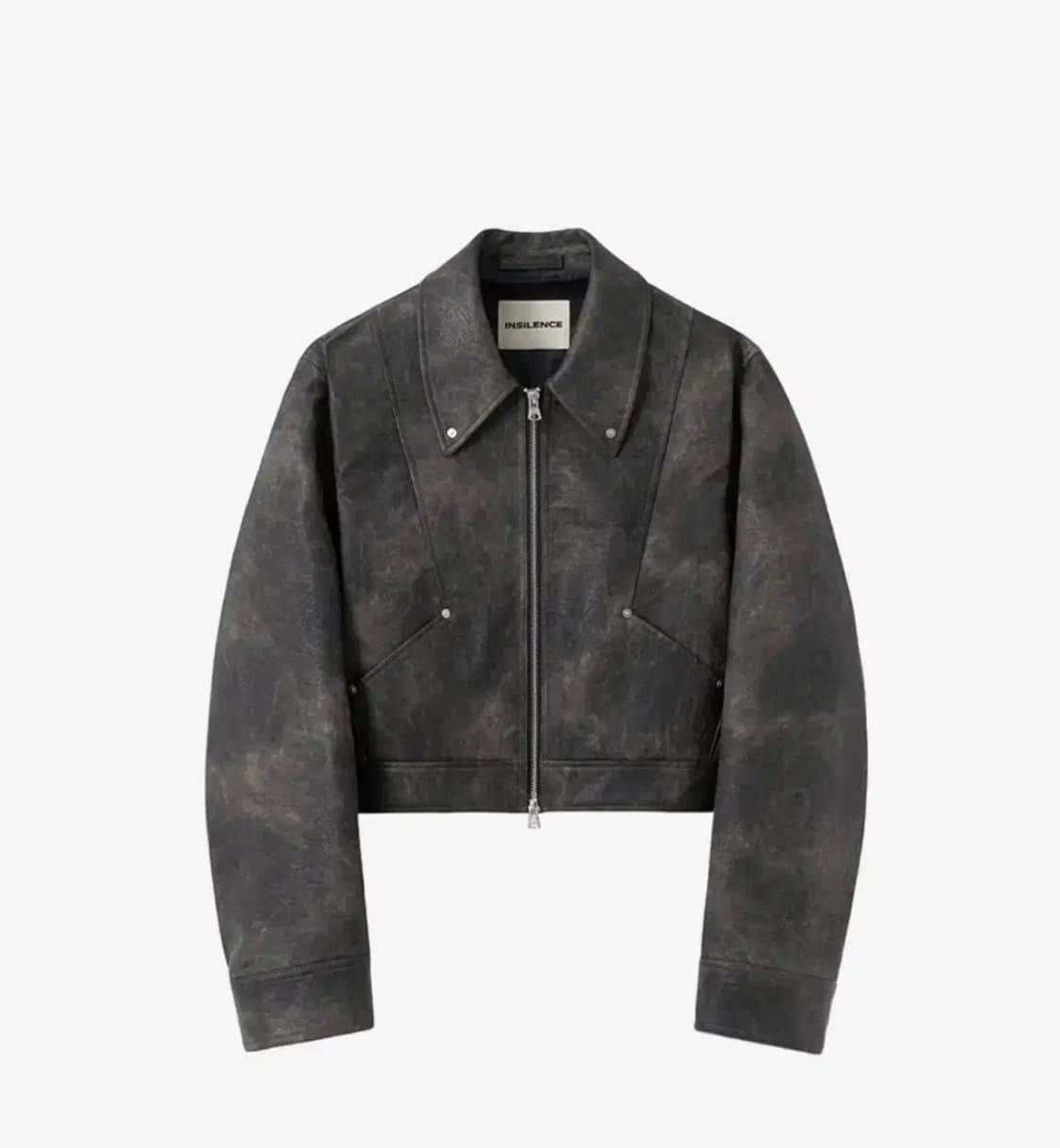 인사일런스 우먼 패널드 비건 레더 자켓 브라운 상품이미지7