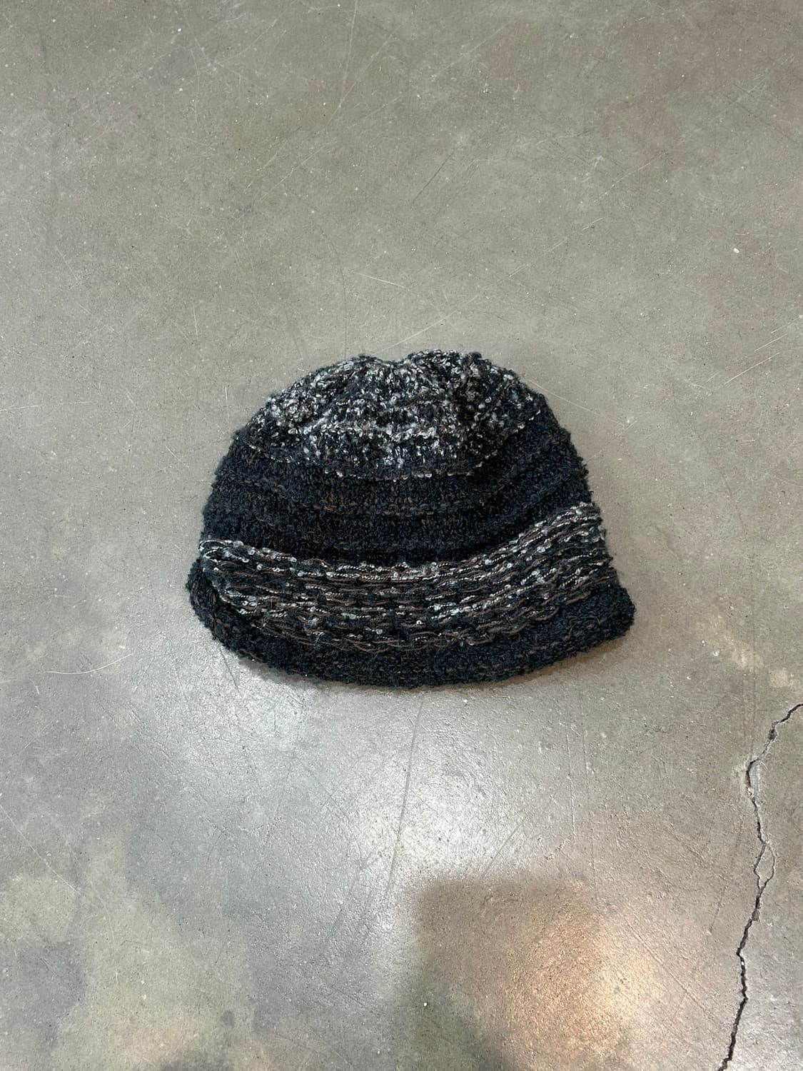 그레이 패턴 니트 비니 상품이미지1