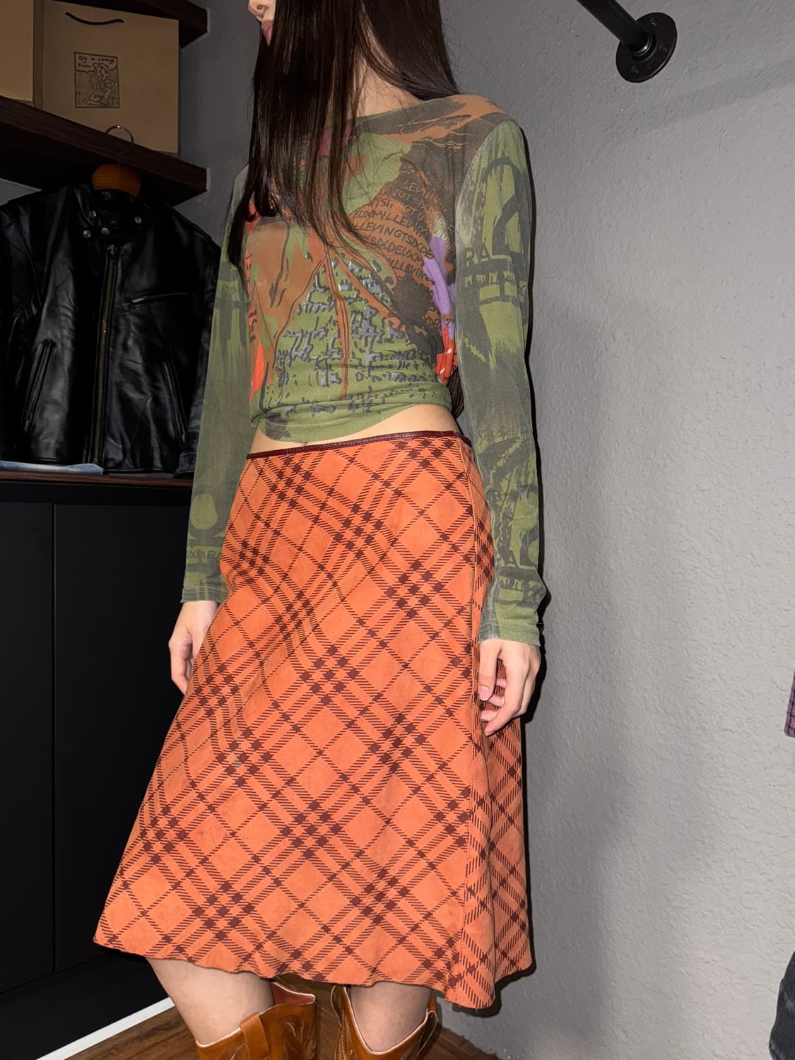 버버리 노바체크 스웨이드 스커트  상품이미지3