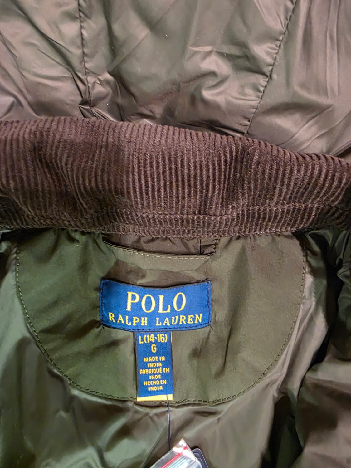 폴로 랄프로렌 키즈 퀼팅 후드 자켓 L(14-16) 성인 여성 55 상품이미지5