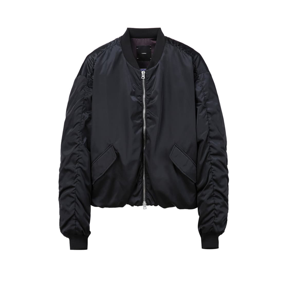 (L) 일꼬르소 x oam팩토리 셔링 패딩 MA-1 자켓 블랙 상품이미지1