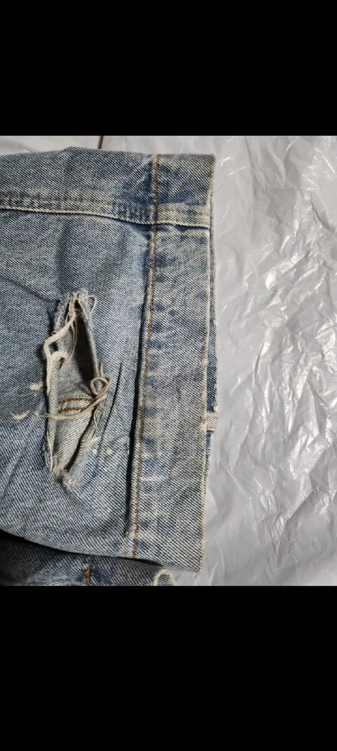 자라 아더에러 바지 패치워크진 블루 상품이미지7