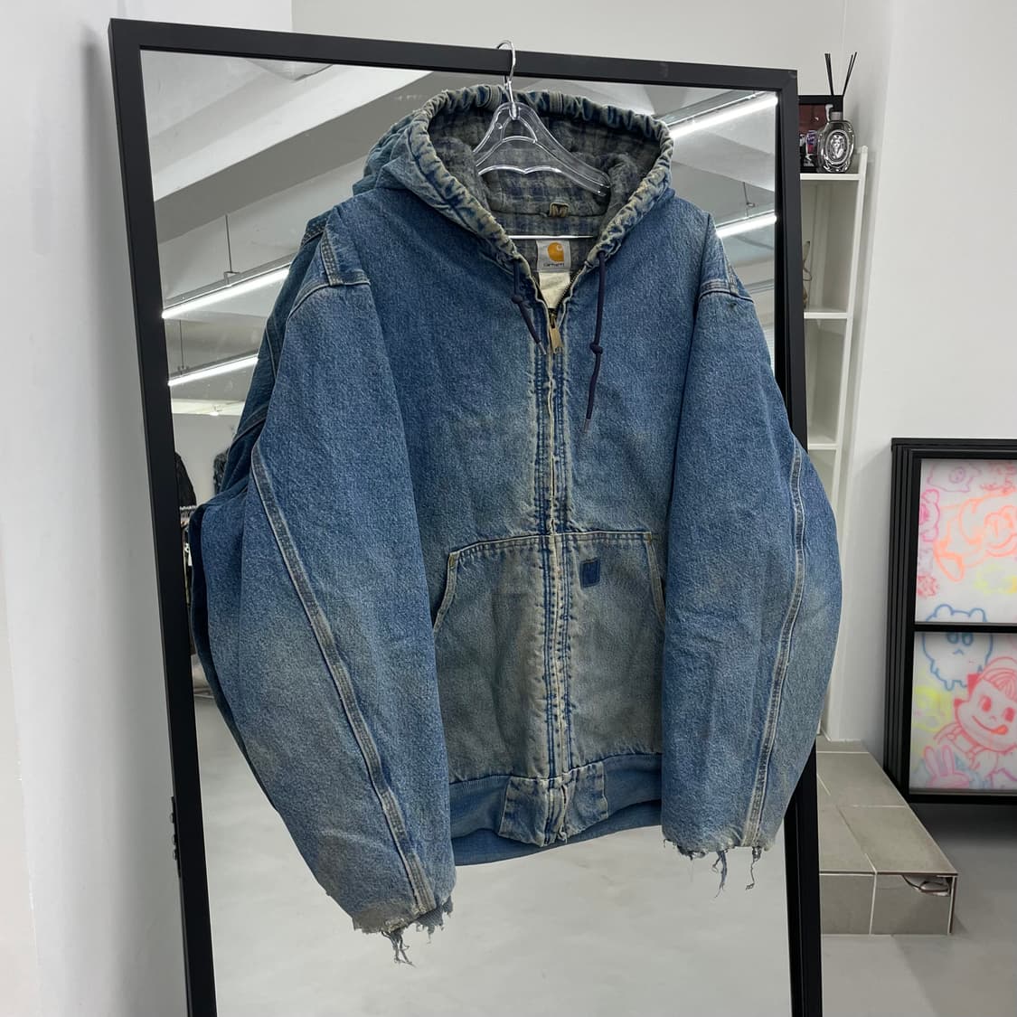 칼하트 OG J39 dst 디스트레스드 데님 액티브 워크자켓  상품이미지1