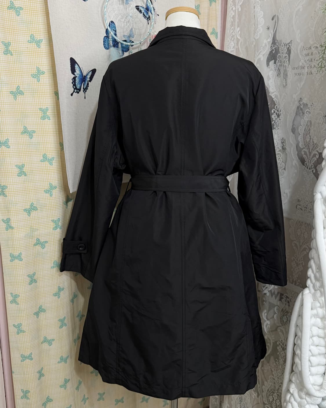 블랙 벨트 트렌치 코트 상품이미지8