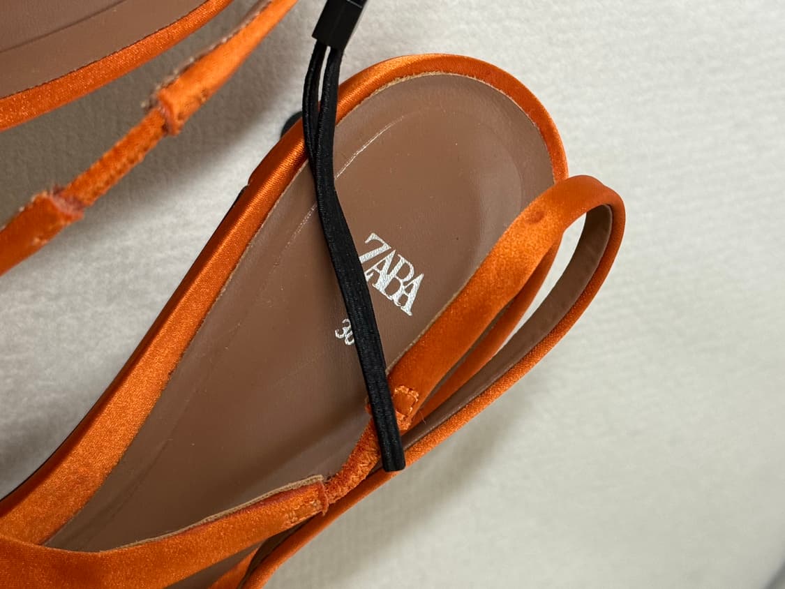 ZARA 자라 오렌지 새틴 슬링백 상품이미지9